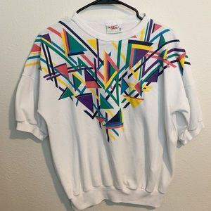 Vintage Short-Sleeved Sweatshirt Size Small